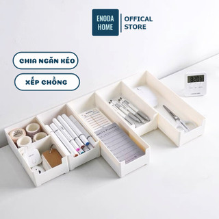 Khay Chia Ngăn Kéo Enoda HOme ,Có Thể Xếp Chồng Tiện Lợi, 4 Size, Nhựa PP Dày P032