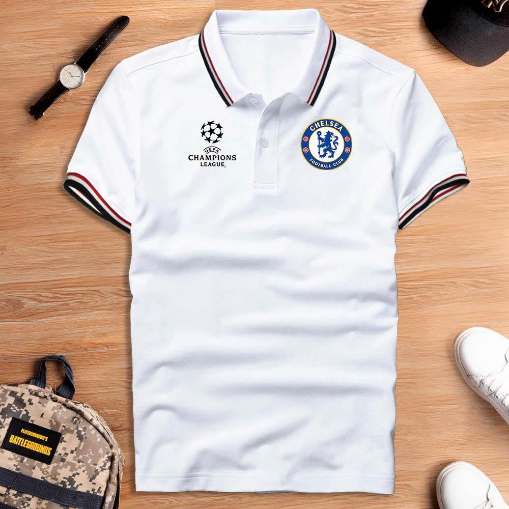 เสื้อโปโลผู้ชาย Chelsea club เสื้อยืดกีฬาฟุตบอลคอปก C1 อย่างดี ผ้าคอตตอนเนื้อเนียนยืดจาก XUZI