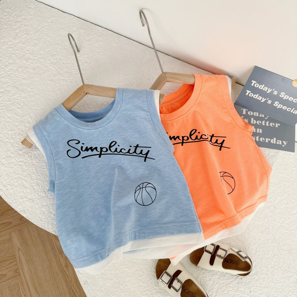 เสื้อกล้ามเด็กผ้าฝ้ายเท่ๆ เรียบ พร้อมสีที่น่ารัก miniumbabyfashion A1586