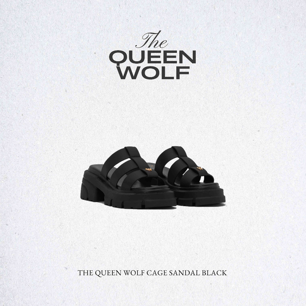 THEWOLF QUEEN CAGE SANDAL รองเท้าแตะผู้หญิง - สีดํา
