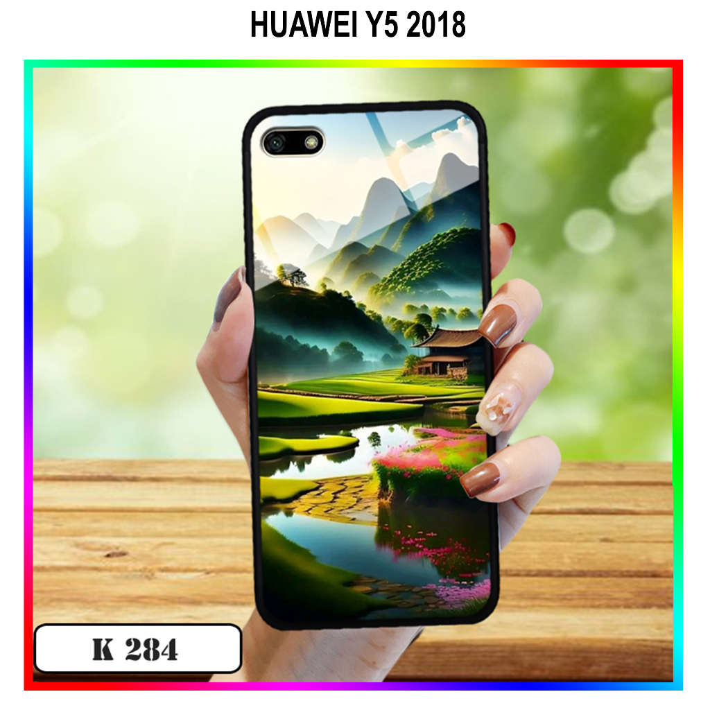 เคสกระจกภูมิทัศน์ 3D Country สําหรับ Huawei Y5 2018