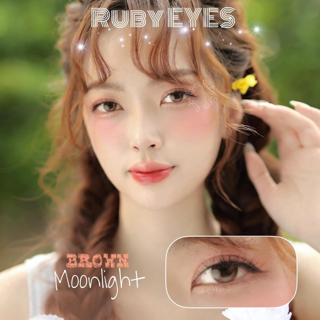 RUBY EYES คอนแทคเลนส์ Moonlie Brown รุ่นสุดฮอตเฉพาะ SIlicone HydroGel Ruby Eyes, เลนส์ DEGREE FULL