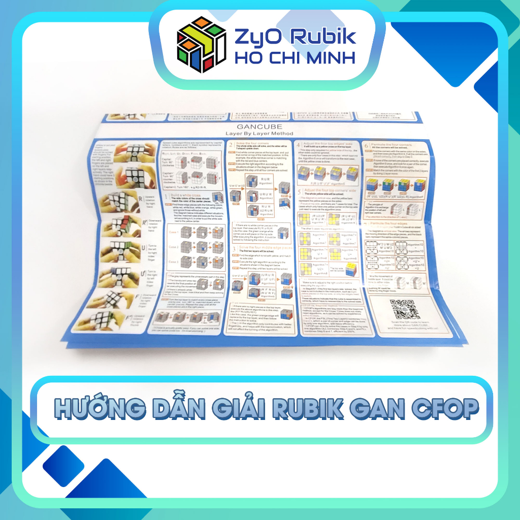 อุปกรณ์เสริม Rubik - สูตรโซลูชั่นรูบิคขั้นสูง Gan CFOP - Gan CFOP F2L PLL OLL - Zyo Rubik Ho Chi Min