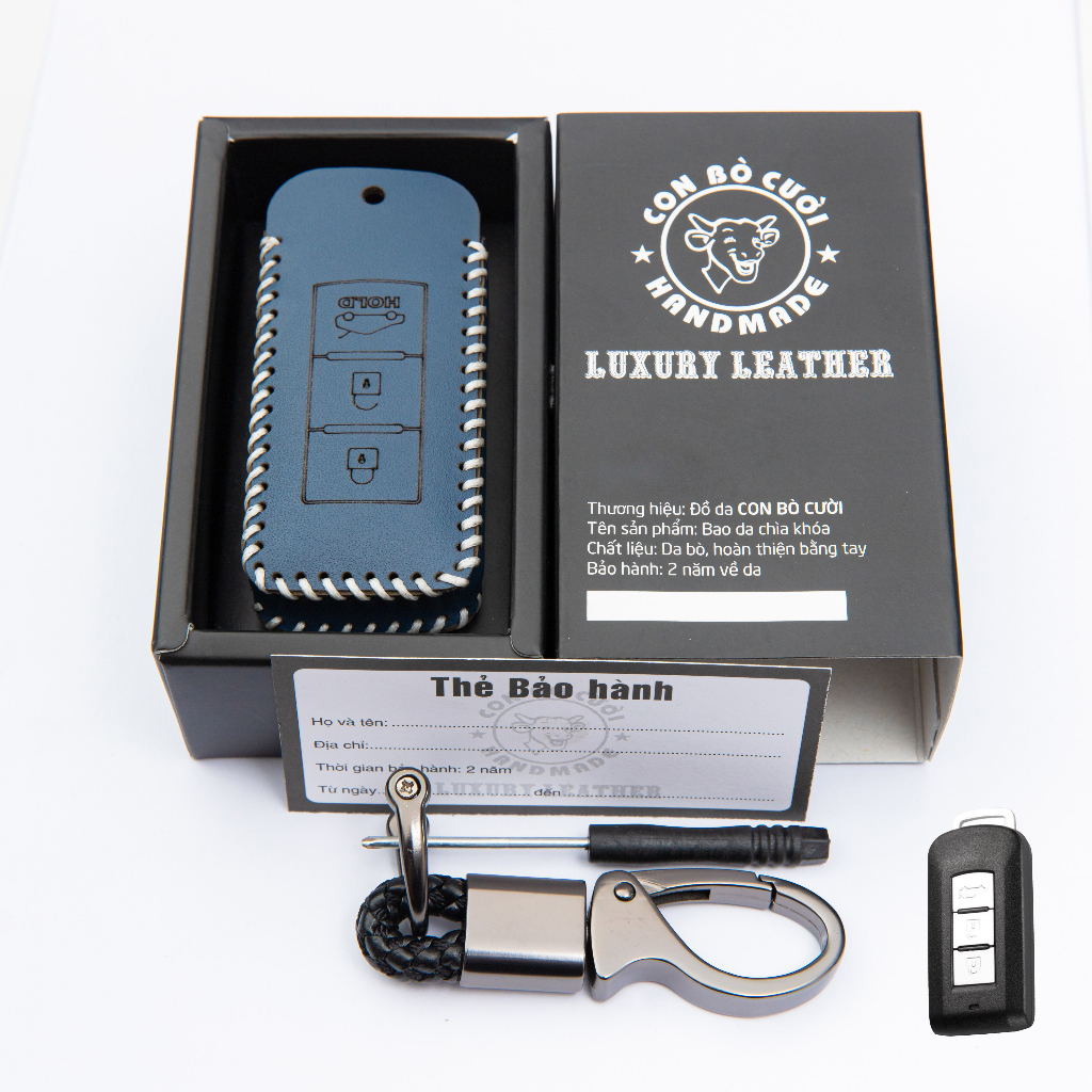 เคสกุญแจรถหนังสําหรับ Mitsubishi Xforce, Outlander, Xpander, Pajero, Triton, Smart Key