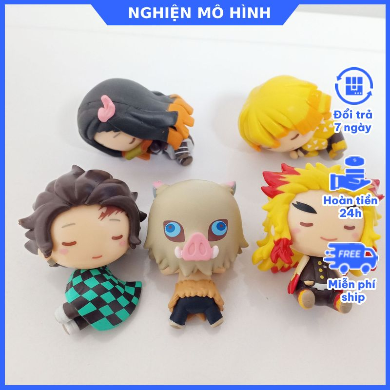 Sleeping Chibi Model Demon Slayer Kimetsu No Yaiba Tanjiro Nezuko Zenitsu Inosuke Rengoku Demon Slay