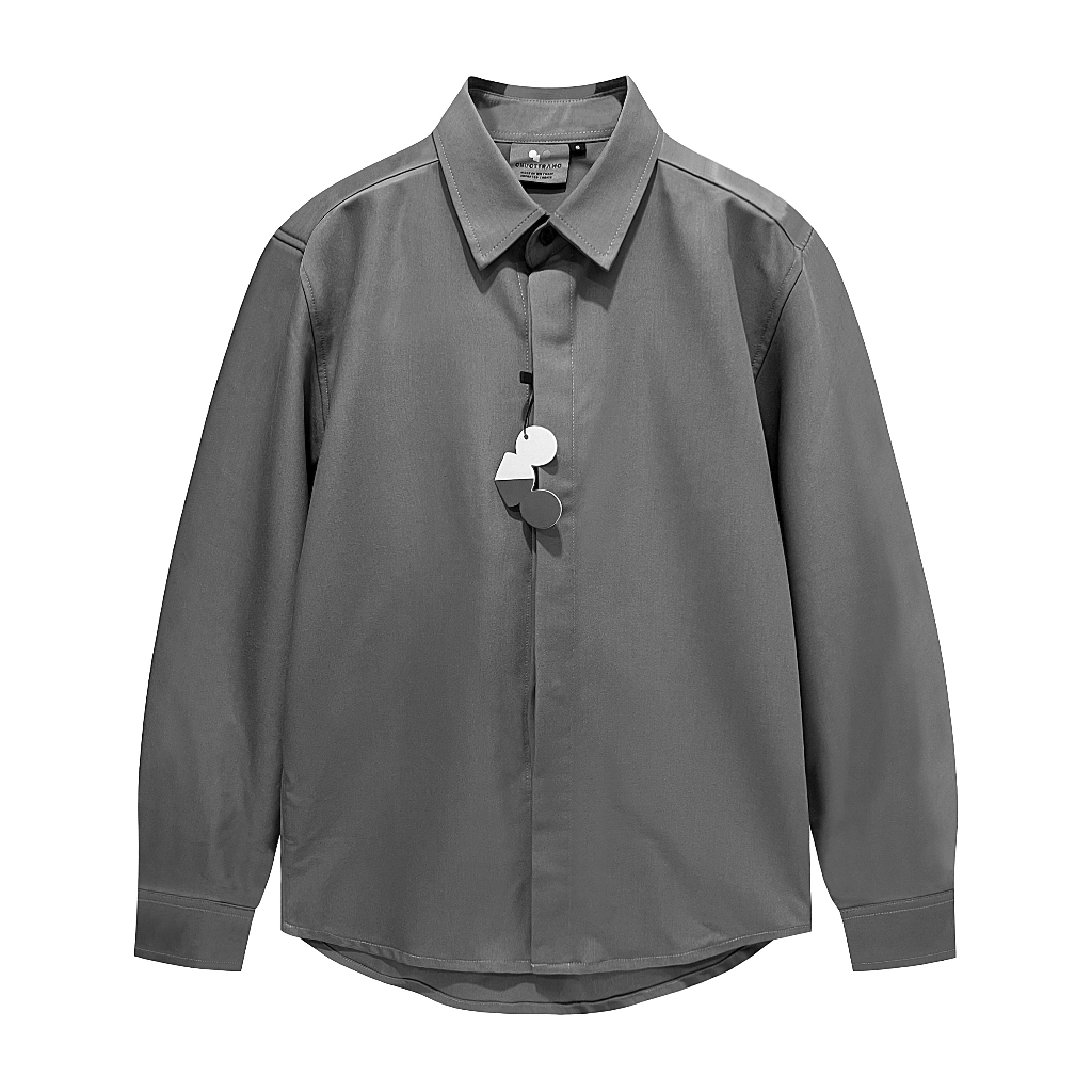 สีเทา BUTTON HIDDEN KKL - เสื้อเชิ้ตผู้ชายพื้นฐาน WHITE MOUSE