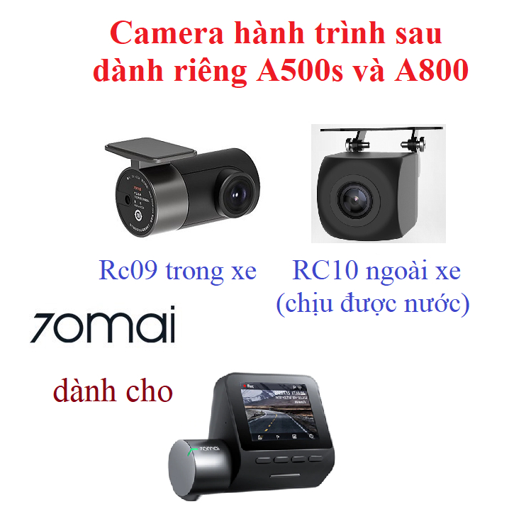 กล้องหลัง RC09 RC10 อัพเกรด RC06 กล้องหลังสําหรับ 70mai Dash Cam A800 A500s Dash cam