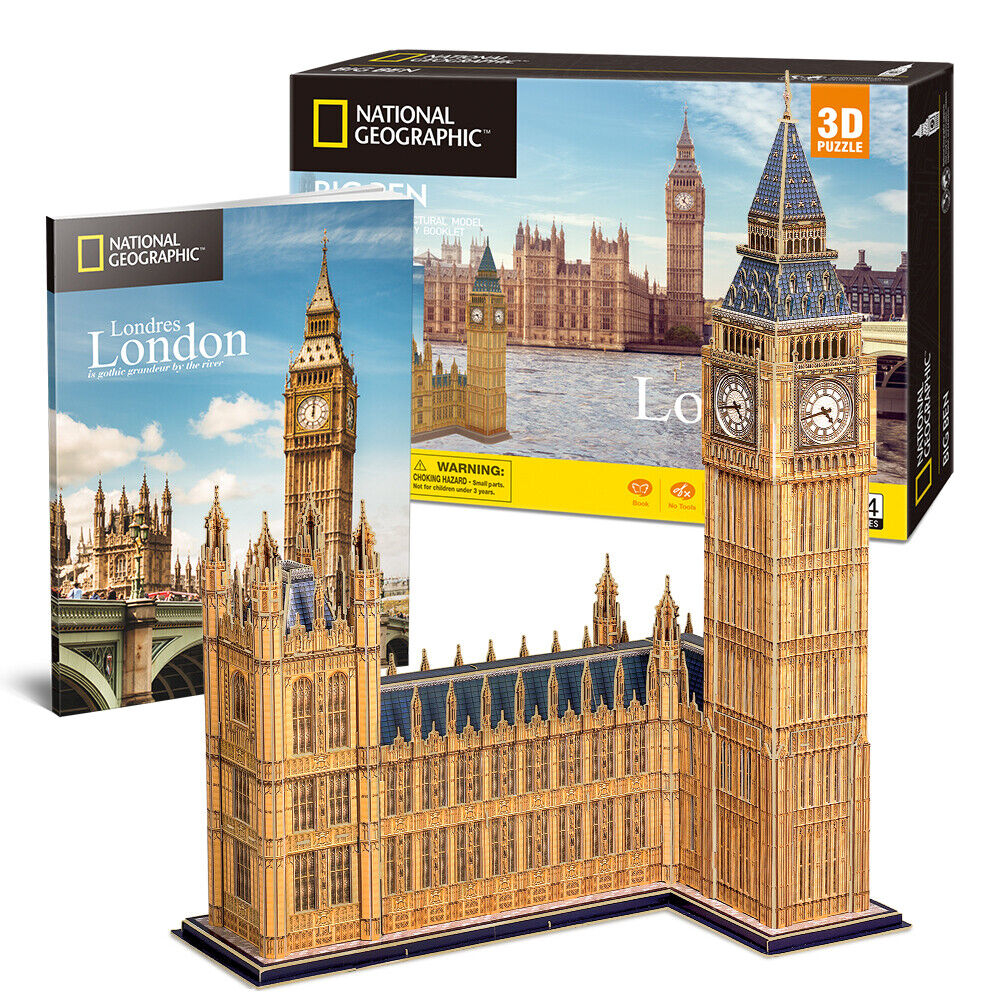 Cubicfun 3D Paper Model Assembly Toy Big Ben Clock Tower DS0992h (117 ชิ้น, National Geographic Big 