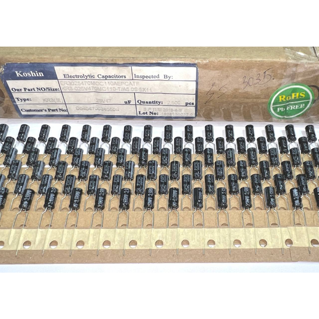 [ 20 ชิ้น ] ของแท้ KOSHIN CAPACITOR (25V 47UF, 25V 100UF, 25V 330UF)