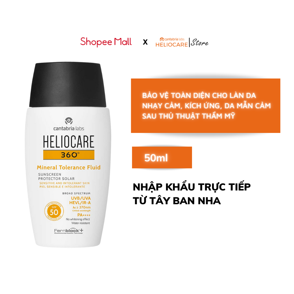 Heliocare 360 Mineral Tolerance Fluid Sunscreen สําหรับผิวแพ ้ ง ่ าย ผิวระคายเคือง