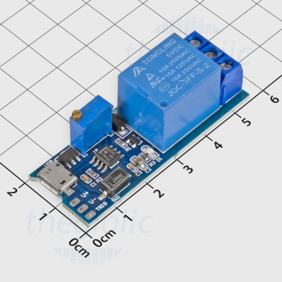 NE555 Timer Relay MicroUSB Circuit 0-24 วินาที