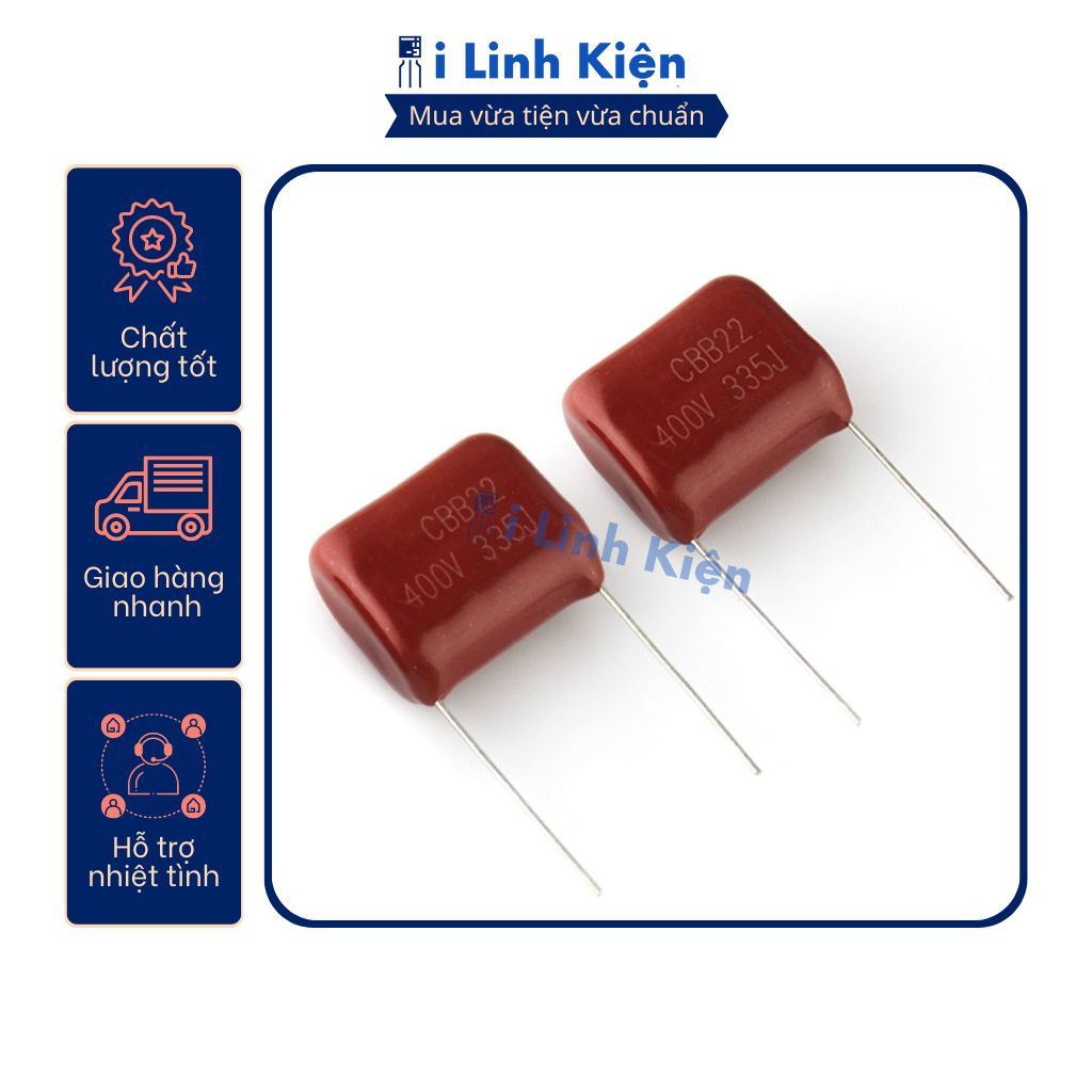 ตัวเก็บประจุ CBB 400V 335J 3.3uF 25mm คุณภาพดีของแท้