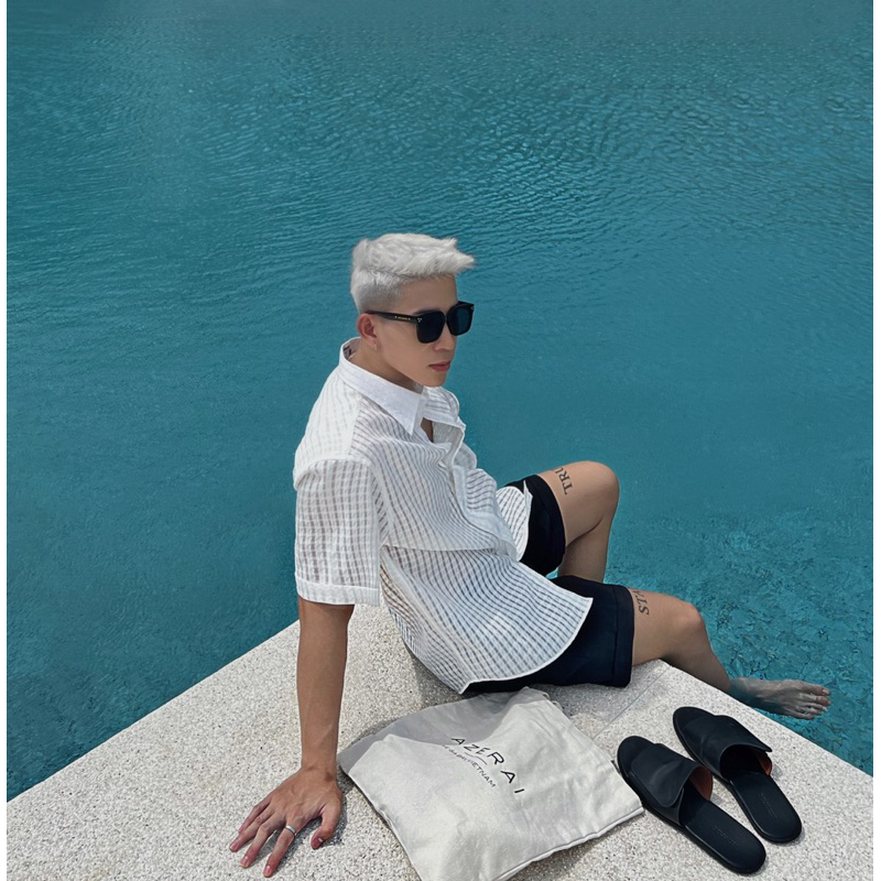 เสื้อเชิ้ตแขนสั้นผู้ชายสําหรับ GOING OUT และ GOING ถึง CAFE 02