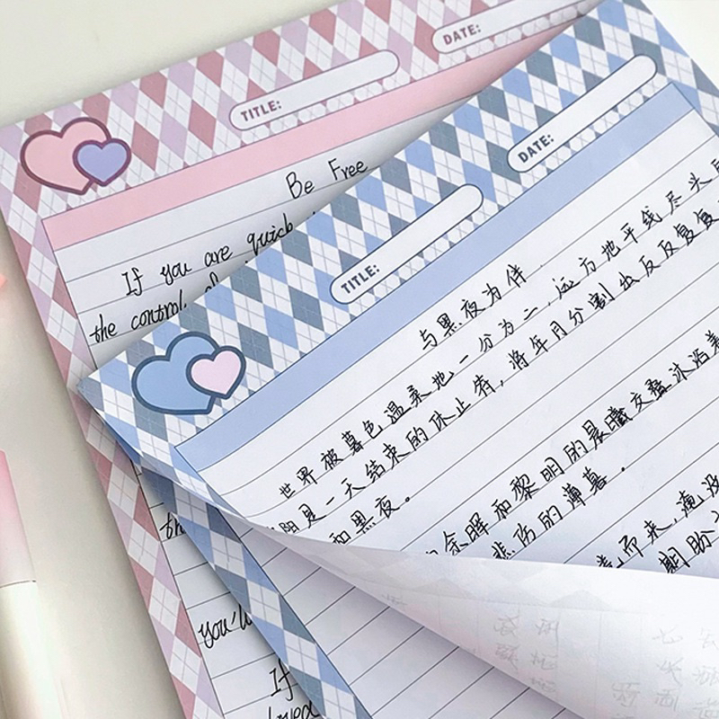 กระดาษโน้ต B5 Format ขนาดใหญ่ 30 แผ่น ลาย Rhombus