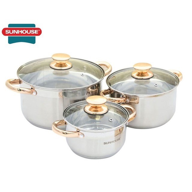 Sunhouse SH781 Premium 5-Bottom Stainless Steel Pot Set - สินค้าแท้