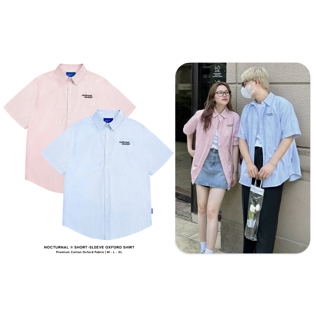 เสื้อเชิ้ต Oxford ลายสก๊อตขนาดใหญ่ Nocturnal สําหรับผู้ชายและผู้หญิง แบรนด์ท้องถิ่น Unisex