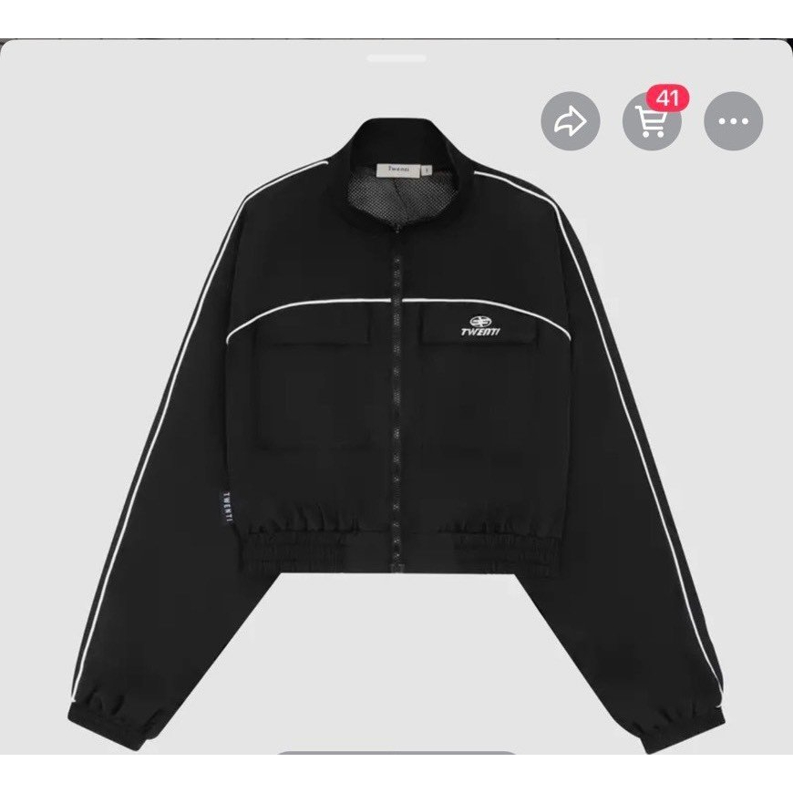 TWENTI EMBROIDERED LOGO CROPTOP WINDSHIELD