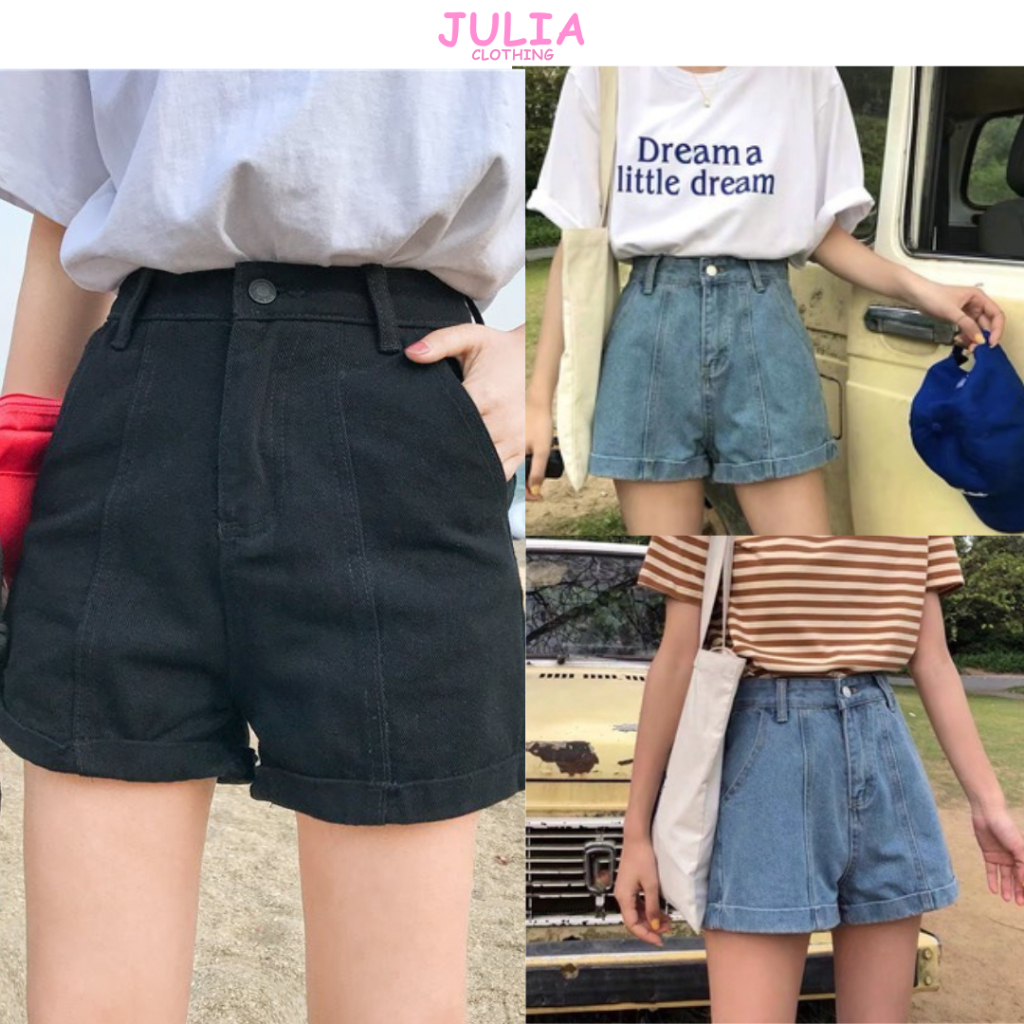 กางเกงขาสั้นสีกากีผู้หญิง กางเกงขาสั้นผู้หญิง Fashion Ulzzang High Waist (SOOC SK1106-SJ1214)
