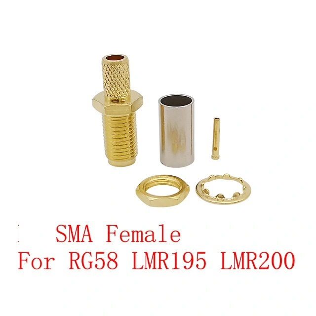 สายบัดกรีขั้วต่อหญิง SMA RG58, RG400