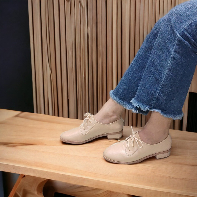 รองเท้า oxFord ผู้หญิง Enako ทีพี13671 - หัวกลม แบบผูกเชือก ส้นสูง 2.5 ซม.