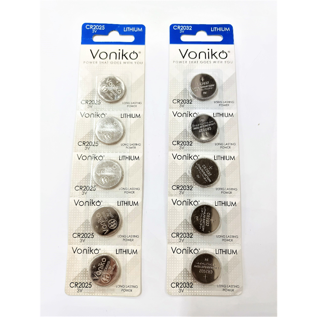 แบตเตอรี่ CR 2025 /CR 2032 (3v) Voniko แพ็ค 5 ก้อน