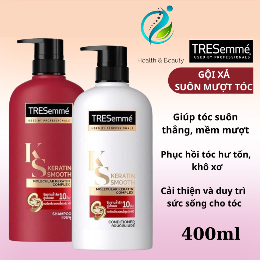 Combo Pair Of TRESEMME Keratin Smooth Conditioner Shampoo 400มล . ประเทศไทย