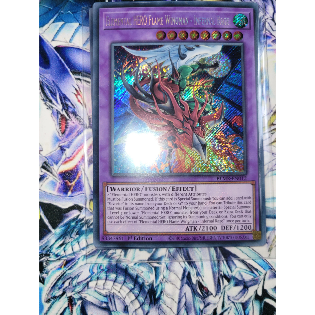 การ์ด Yugioh - TCG (UK) - Elemental HERO Flame Wingman - Infernal Rage / BLMR-EN012