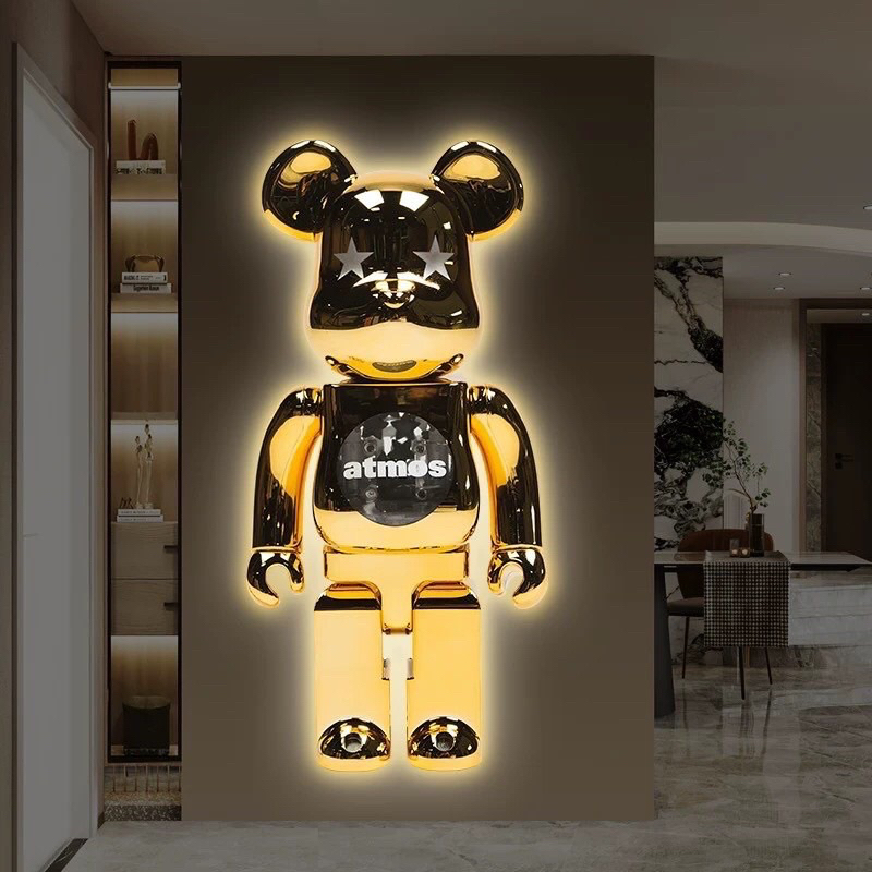 (50x70)Kaws Toy Bear Wall Painting /Game/ Gaming / RObot/ Bearbrick Marvel Superhero T1.ภาพวาดกระจก