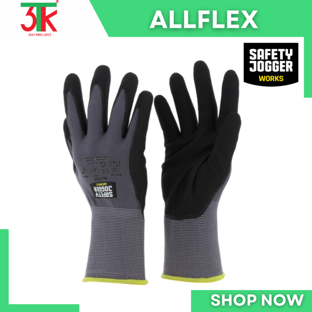 [GENUINE] Safety Jogger Allflex ถุงมือไฟเบอร์กันลื่นเฉพาะ