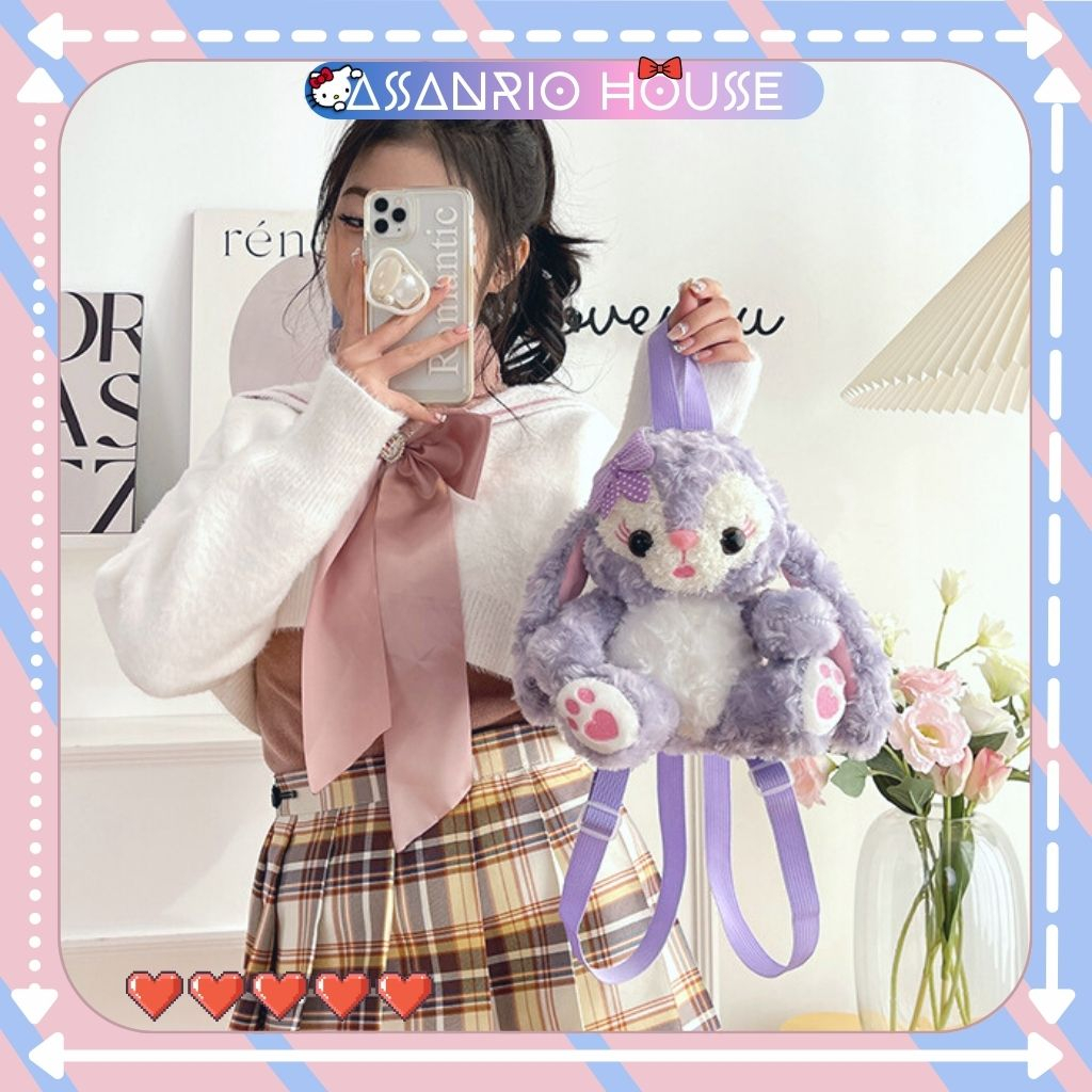 Stella Lou Beautiful Little Cartoon Style Purple Teddy Rabbit Backpack - ASANRIO HOUSE Teddy Bear Bag