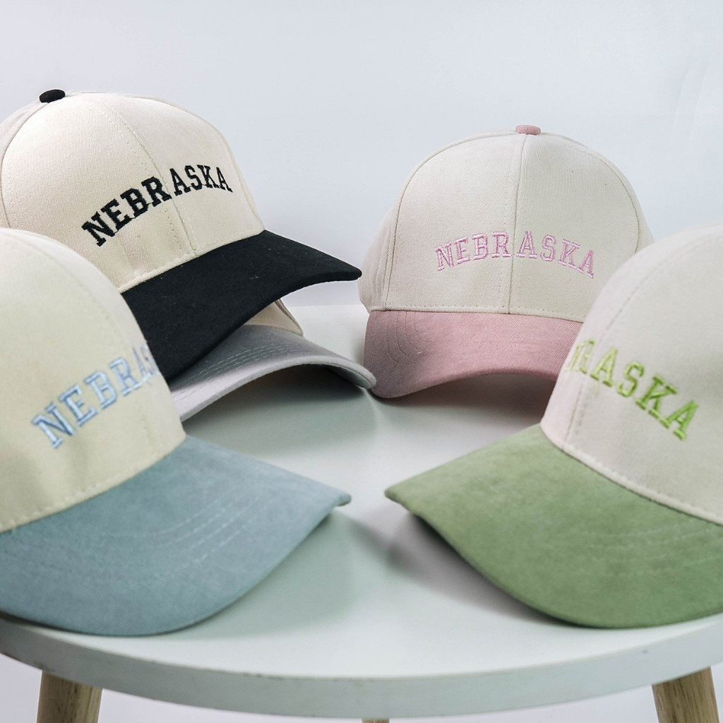 หมวกแก๊ปปักลายตัวอักษร Nebraska แฟชั่น