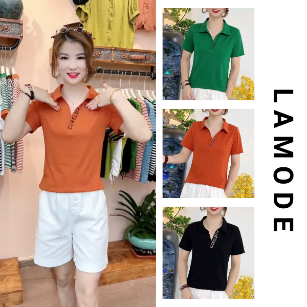 เสื้อยืดผู้หญิงคอปก Lamode นุ่ม สบายสุดๆ APF001