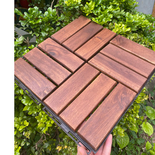 Sàn gỗ vỉ nhựa 1m2=11 tấm - Thảm trải sàn ban công gỗ lót nhà tắm, ban công sân vườn chống nắng nóng