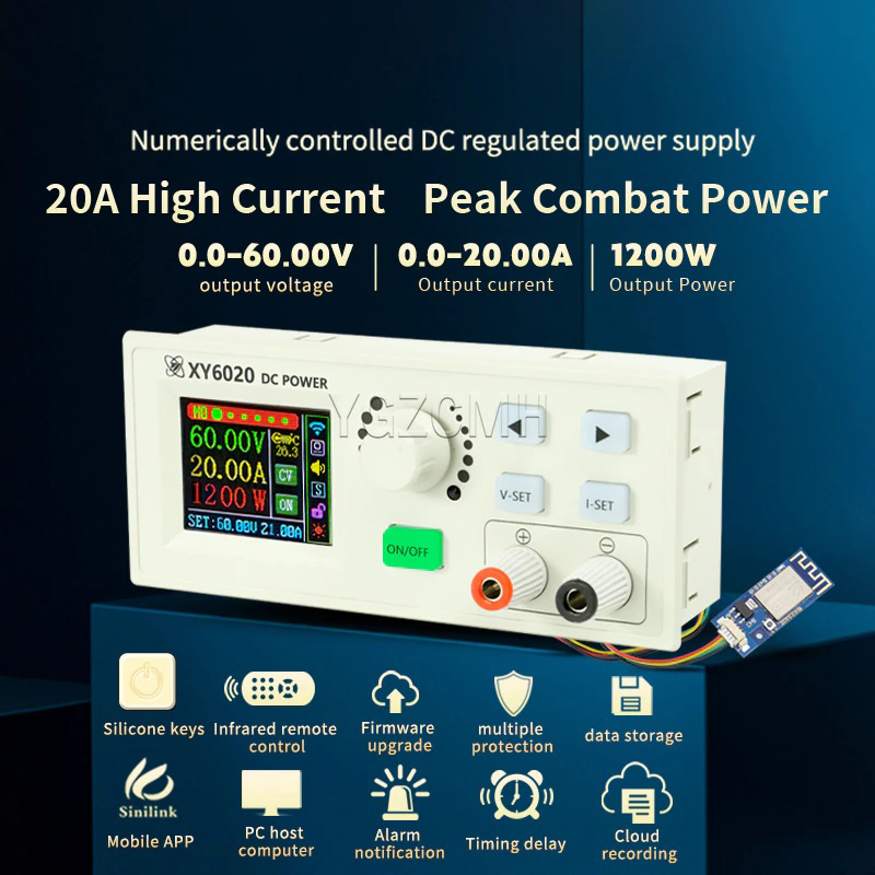 XY6020 20A 1200W DC-DC โมดูลควบคุมแรงดันไฟฟ้า