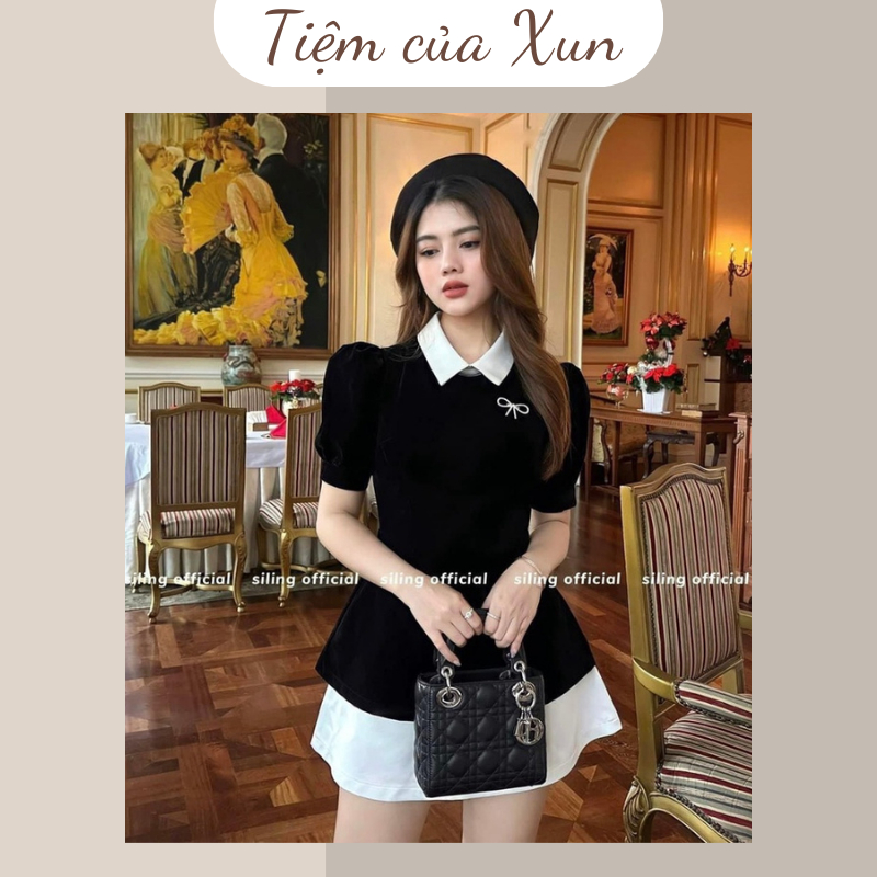 ชุดกระโปรงทรงเอสุดน่ารักคอปกเยอรมัน Peplum Top