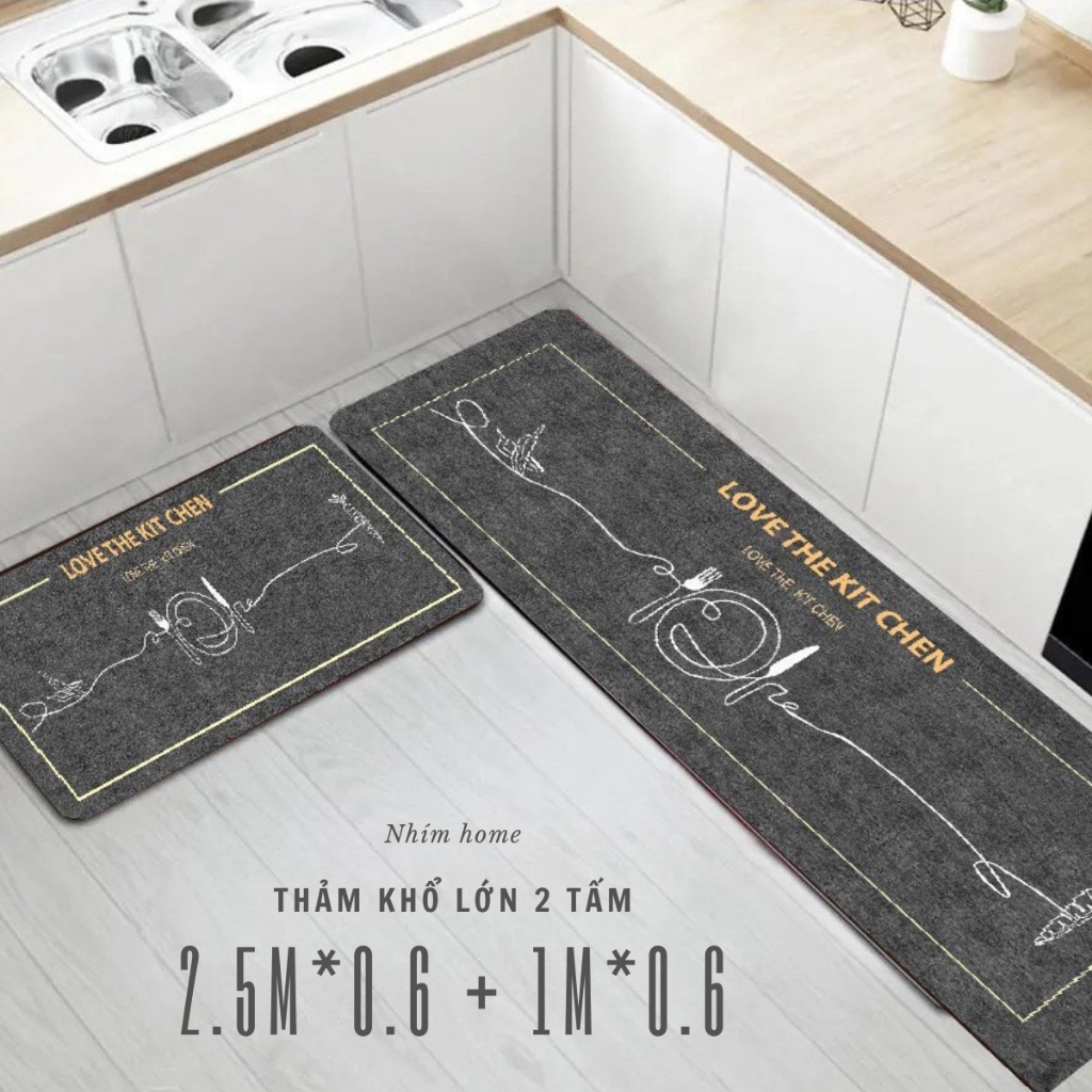 เสื่อครัวขนาดใหญ่พร้อมแผงรูปตัว L 2 แผ่น 2.5m* 0.6m และ 1m*0.6m