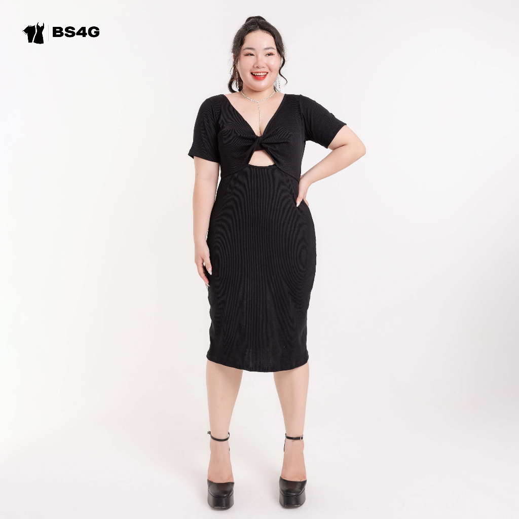 BIGSIZE SPIRAL RIBBED DRESS - VIOLET DRESS - DA072