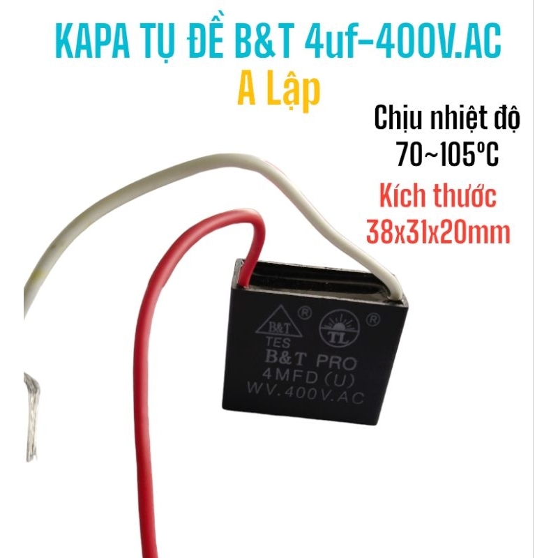 Kapa Capacitor 4uf 400V.AC B&T Tin Lien type 1