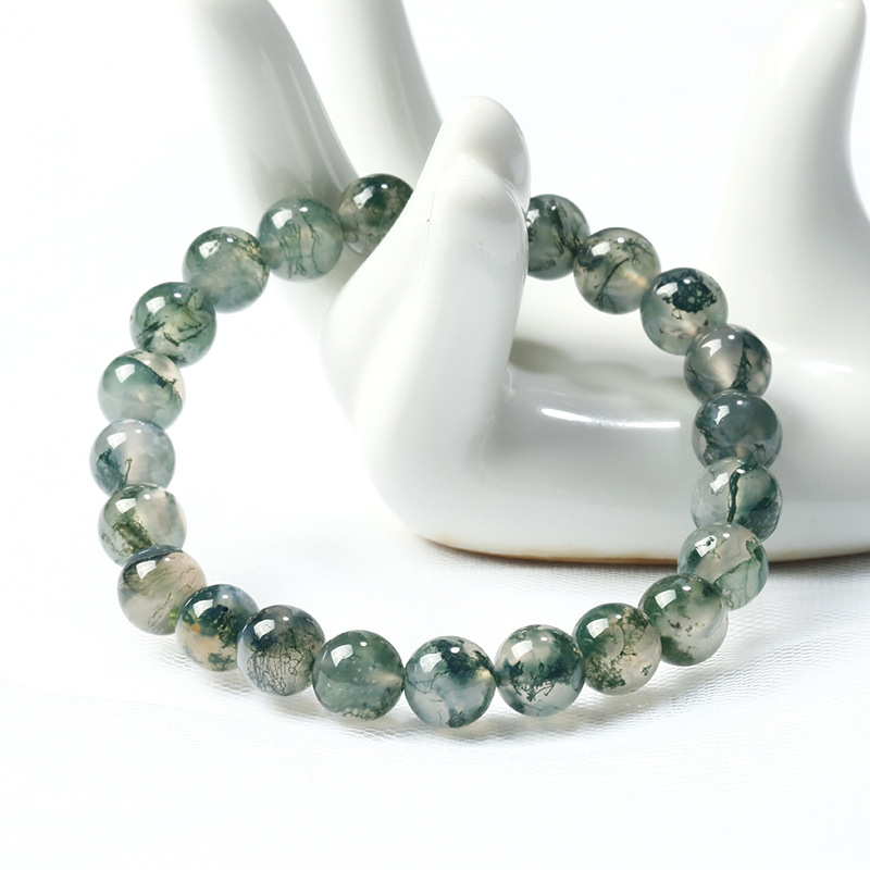 Ice Ng0c สร้อยข้อมือฮวงจุ้ยสาหร่ายสีเขียว 7A [GIVE WOODEN BOX] องค์ประกอบ Fire and Wood - ฮวงจุ้ยทิเ