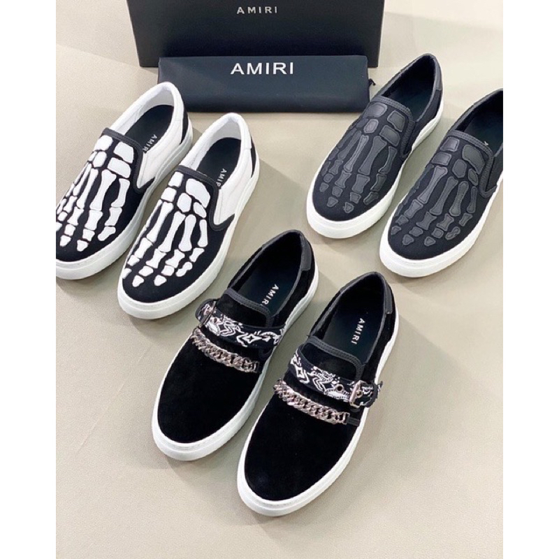 ⚡️[ผลิตภัณฑ์พรีเมี่ยม] - รองเท้าสลิปออน Amiri Bone - รองเท้าโซ่ Amiri - Snk Amiri Bandana Goods Type