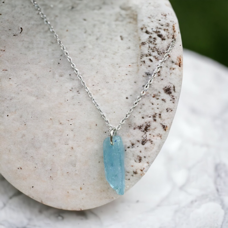 สร้อยคอเงิน Aquamarine สําหรับผู้หญิง PAQ001