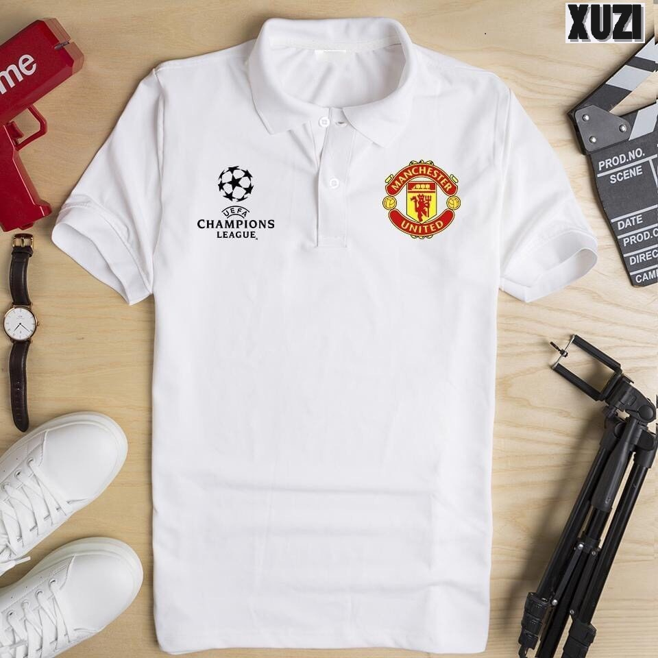 เสื้อยืดโปโล Manchester united club เสื้อยืดฟุตบอลคอปก แขนสั้น MU English Premier League ผ้ากีฬายืดอย่างดี XUZI