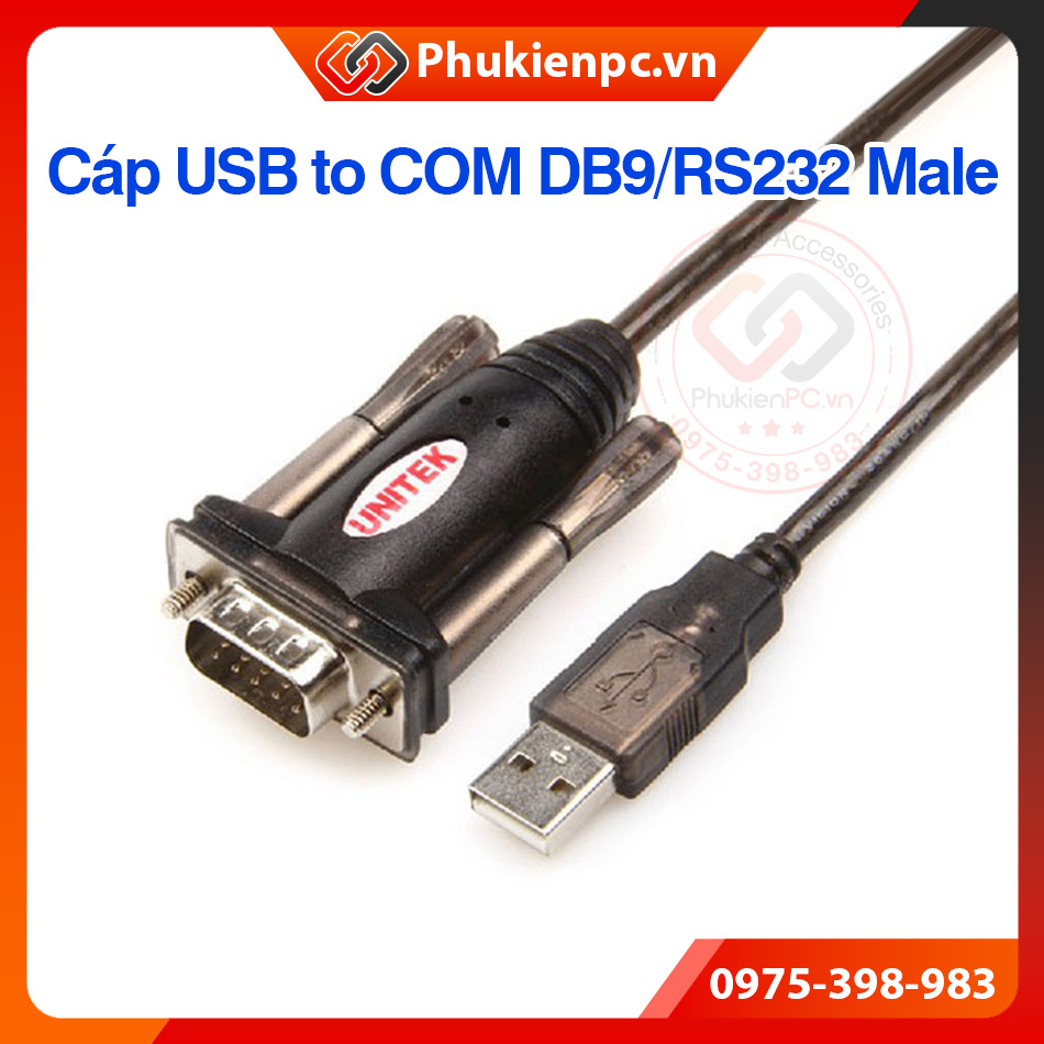 สาย USB to COM DB9 RS232 Unitek Y-105 ยาว 1.5M. เชื่อมต่อคอมพิวเตอร์เข้ากับสวิตช์อุตสาหกรรมเราเตอร์โ