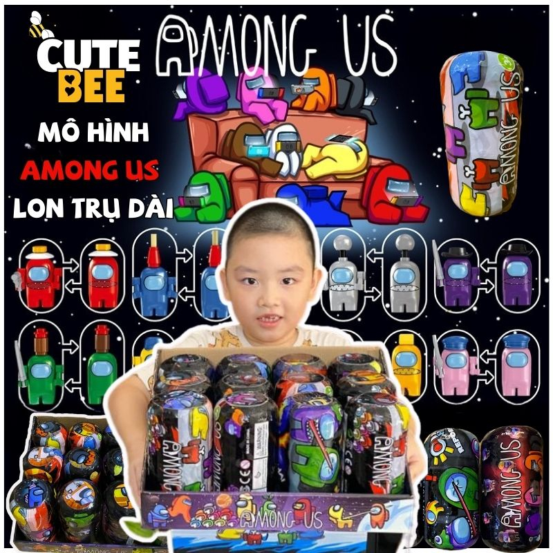 ของเล่นโมเดล AMONG US รุ่นใหม่ - อุปกรณ์เสริมและการ์ดครบกล่อง - ไข่แต่ละใบเป็นมินิฟิกเกอร์ CUTE BEE 