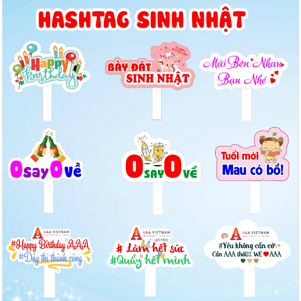 Birthday Hashtag, Handheld Hashtag, วัสดุ fomex ออกแบบคําอัพออน