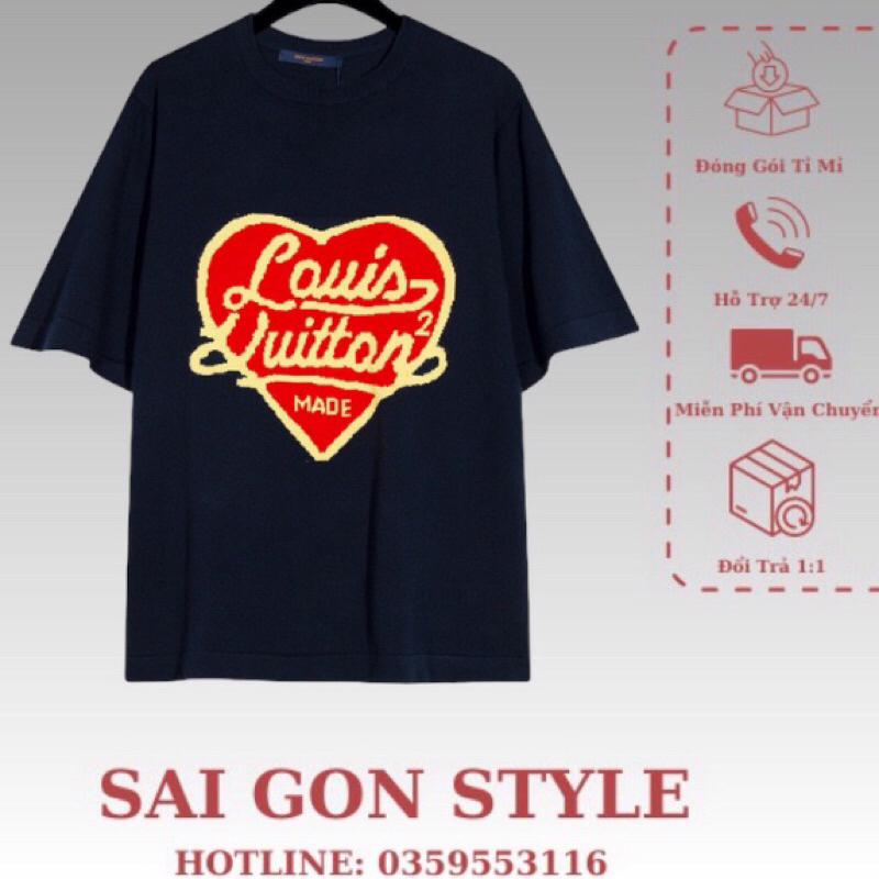 Lv Cotton 2-Way Red Heart Unisex T-Shirt Hot Trend ผ ้ าฝ ้ าย 100 %