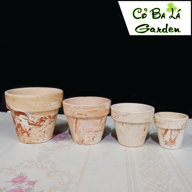 กระถางดินเผาหินอ่อนขนาดเล็กเหมาะสําหรับการปลูกไม้อวบน้ําและไม้อวบน้ํา