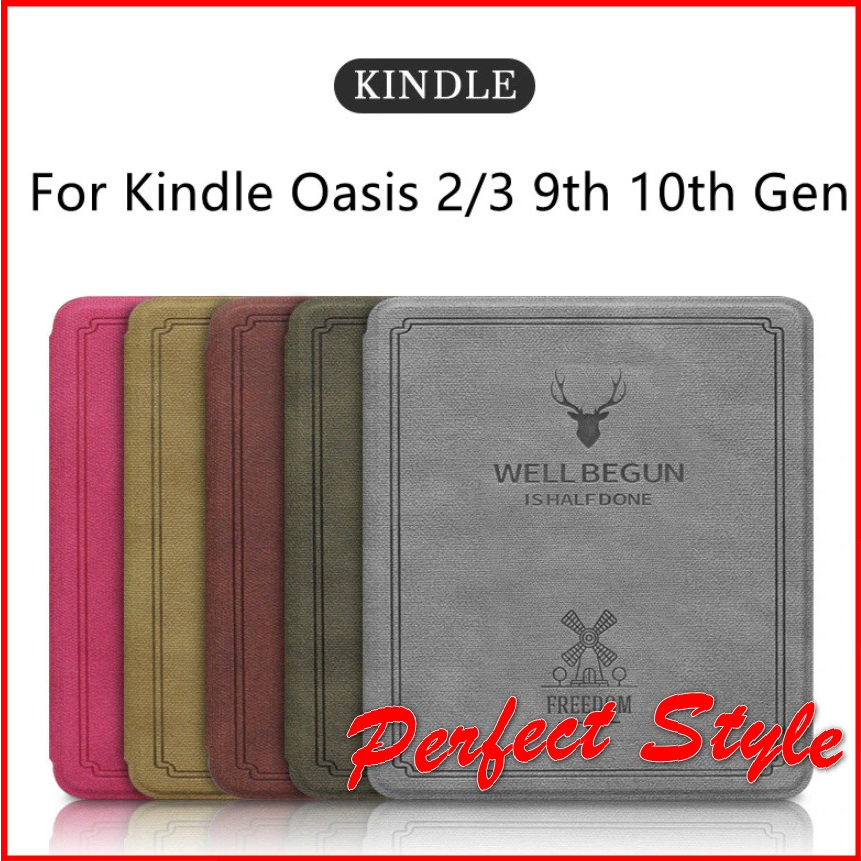 [Oasis 2 /3] Kindle Oasis 2 Oasis 3 Leather Reader Case - Deer