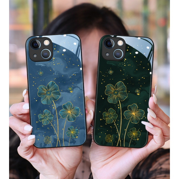 Lucky รูปแบบกระจกนิรภัยสําหรับ iphone 13 14pro MAX 12 mini 11 pro MAX XS XR X 6 PLUS 6s 7 8 PLUS k40