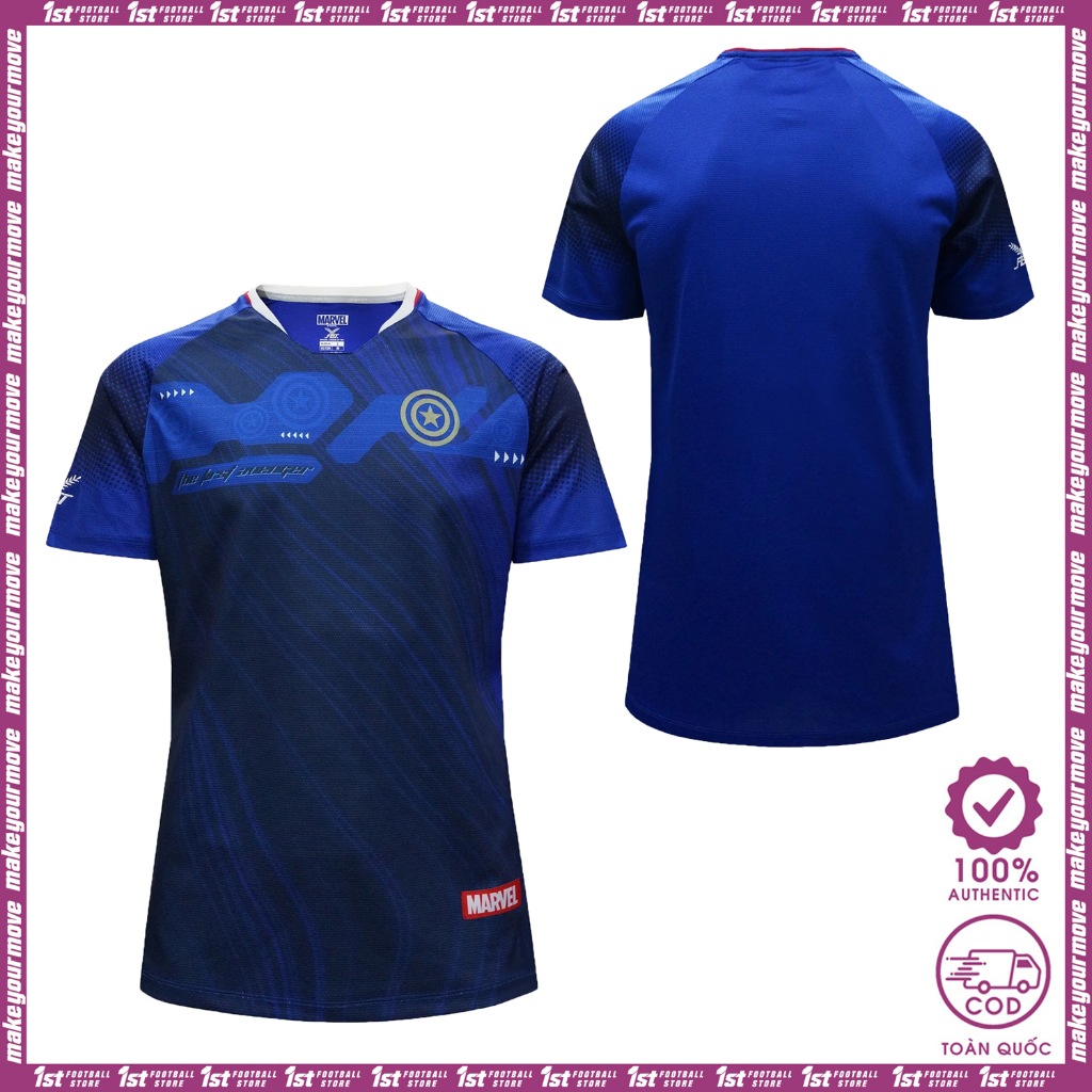 Captain America Marvel 12F971 Blue T-Shirt - FBT Thailand Brand